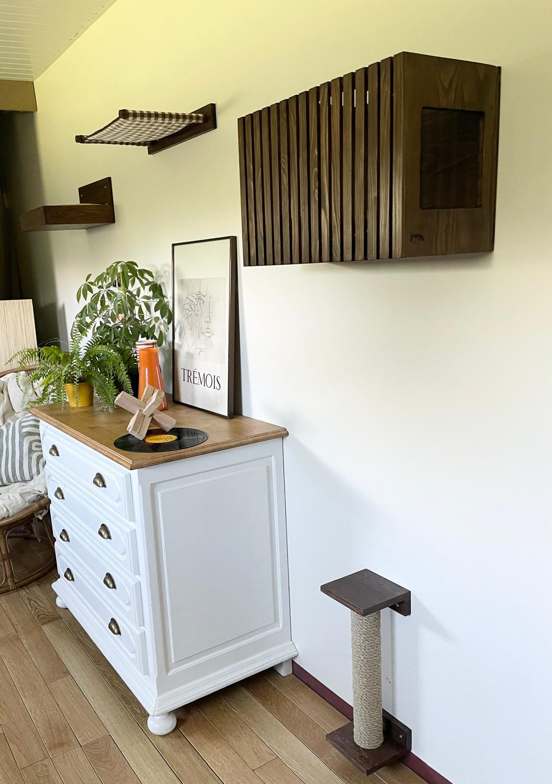 arbre à chat design, griffoir mural, parcours mural