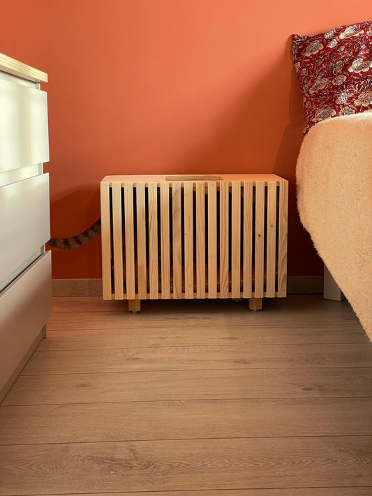 cube panier bois recyclé chat